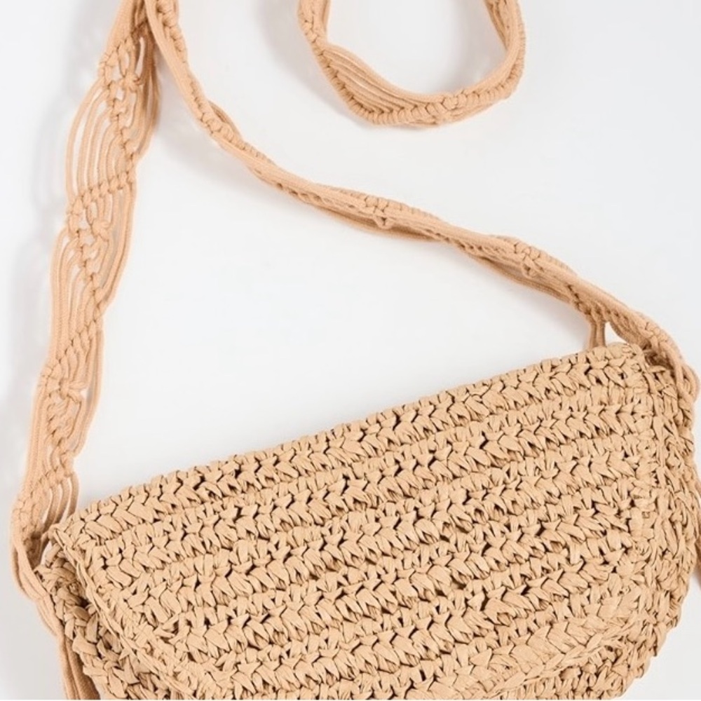 8 Other Reasons Raffia Crossbody Bag in Natural. Brand new! - Picture 9 of 11